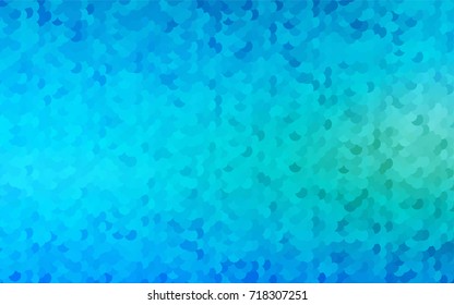 Light Blue, Green vector pattern with colored spheres. Geometric sample of repeating circles on white background in halftone style.