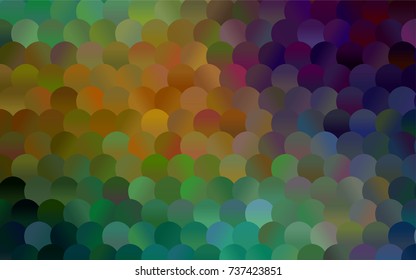 Light Blue, Green vector pattern with colored spheres. Geometric sample of repeating circles on white background in halftone style.