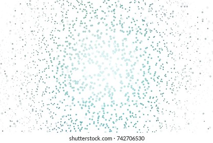 Light Blue, Green vector pattern with colored spheres. Geometric sample of repeating circles on white background in halftone style.