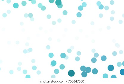 Light Blue, Green vector pattern with colored spheres. Geometric sample of repeating circles on white background in halftone style.