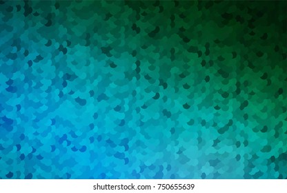 Light Blue, Green vector pattern with colored spheres. Geometric sample of repeating circles on white background in halftone style.