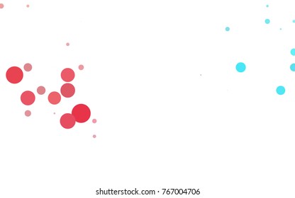 Light Blue, Green vector pattern with colored spheres. Geometric sample of repeating circles on white background in halftone style.