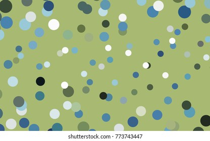 Light Blue, Green vector pattern with colored spheres. Geometric sample of repeating circles on white background in halftone style.