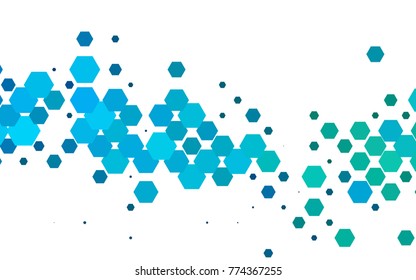 Light Blue, Green vector pattern. Hexagonal template. Geometric sample. Repeating hexagon shapes. Brand-New texture for your design. Pattern can be used for background
