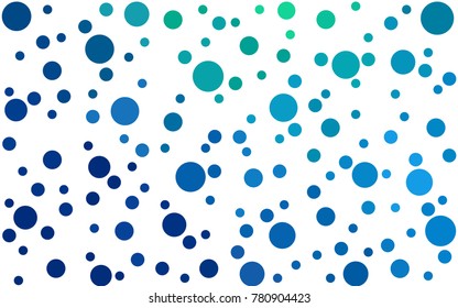 Light Blue, Green vector pattern of geometric circle shapes. Colorful mosaic banner. Geometric background with colored disks.