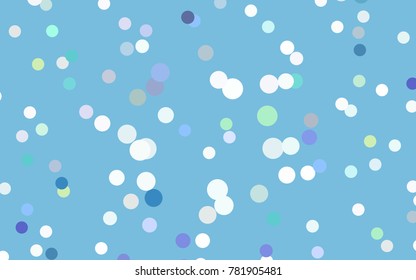 Light Blue, Green vector pattern with colored spheres. Geometric sample of repeating circles on white background in halftone style.