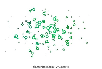 Light Blue, Green vector pattern with ABC symbols. Blurred design in simple style with signs of alphabet. The pattern can be used for ad, booklets, leaflets of education.
