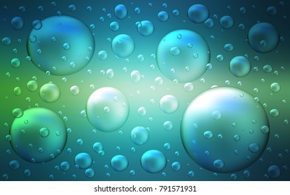 Light Blue, Green vector pattern with spheres. Illustration with set of shining colorful abstract circles. Beautiful design for your business natural advert.
