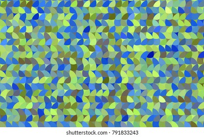 Light Blue, Green vector pattern with colored spheres. Geometric sample of repeating circles on white background in halftone style.