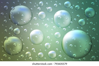 Light Blue, Green vector pattern with spheres. Illustration with set of shining colorful abstract circles. The pattern can be used for aqua ad, booklets.