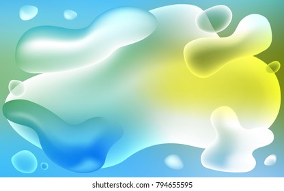 Light Blue, Green vector pattern with bent ribbons. Creative illustration in halftone memphis style with gradient. Brand-new design for your ads, poster, banner.