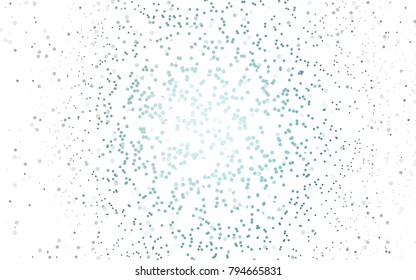 Light Blue, Green vector pattern with colored spheres. Geometric sample of repeating circles on white background in halftone style.