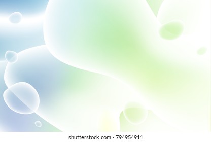 Light Blue, Green vector pattern with liquid shapes. Shining crooked illustration in memphis style. The best blurred design for your business.