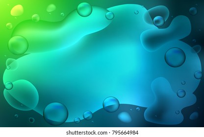 Light Blue, Green vector pattern with liquid shapes. Colorful illustration in abstract memphis style with gradient. A completely new memphis design for your business.