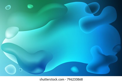 Light Blue, Green vector pattern with bubble shapes. Glitter abstract illustration with wry lines. A new texture for your  ad, booklets, leaflets.