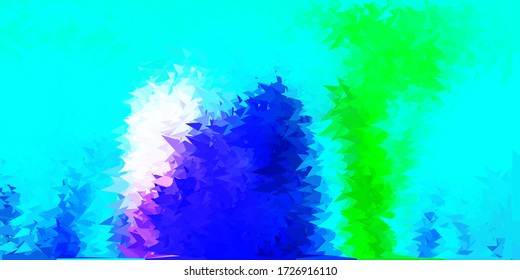 Hellblaue, grüne Vektor-Poly-Dreieck-Textur. Intelligente Darstellung im facettierten Stil mit abstrakten Dreiecken. Ihr Design für Anwendungen.