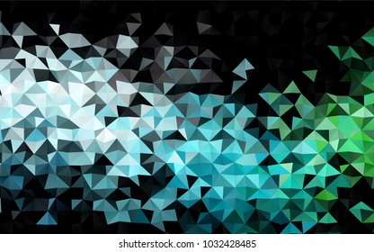 Light Blue, Green vector polygon abstract template. Geometric illustration with gradient.  Triangular pattern for your business design.