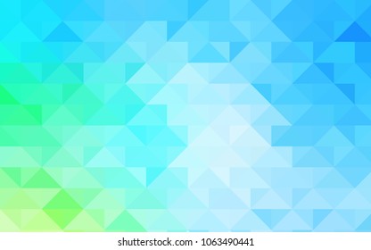 Light Blue, Green vector polygon abstract template. Shining illustration, which consist of triangles. The polygonal design can be used for your web site.