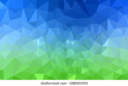 Light Blue, Green vector polygon abstract backdrop. Geometric illustration in Origami style with gradient.  Polygonal design for your web site.