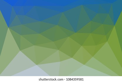 Light Blue, Green vector polygon abstract background with a heart in a centre. Illustration in mosaic style with gradient.  Textured pattern for your backgrounds.