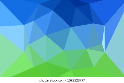 Light Blue, Green vector polygon abstract background. Colorful illustration in polygonal style with gradient. Polygonal design for your web site.