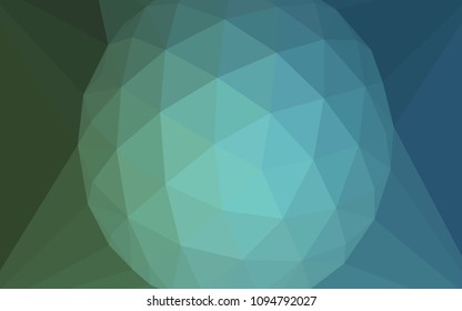 Light Blue, Green vector polygon abstract background with a gem in a centre. Polygonal abstract illustration with gradient. Pattern for a brand book's backdrop.