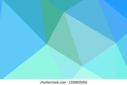 Light Blue, Green vector polygon abstract background. Geometric illustration in Origami style with gradient.  Completely new template for your banner.