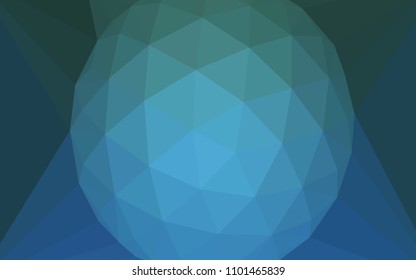 Light Blue, Green vector polygon abstract background with a gem in a centre. Shining colorful illustration with triangles. Completely new template for your banner.
