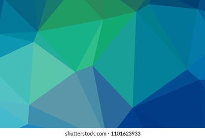 Light Blue, Green vector polygon abstract background. Triangular geometric sample with gradient.  A completely new template for your business design.