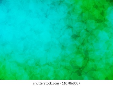 Light Blue, Green vector polygon abstract pattern. Creative illustration in halftone style with gradient. A new texture for your design.