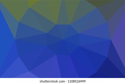 Light Blue, Green vector polygon abstract backdrop with a gem in a centre. Illustration in Origami style with gradient.  Triangular pattern for your design.