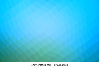 Light Blue, Green vector polygon abstract layout. Shining illustration, which consist of triangles. A completely new design for your business.