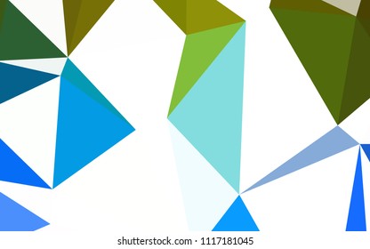 Light Blue, Green vector polygon abstract backdrop. Glitter abstract illustration with an elegant triangles. Triangular pattern for your design.