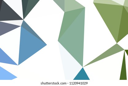 Light Blue, Green vector polygon abstract backdrop. Geometric illustration in Origami style with gradient.  Brand new design for your business.