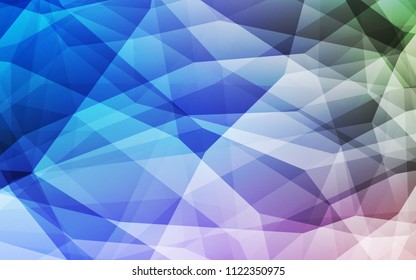 Light Blue, Green vector polygon abstract background. Shining colorful illustration with triangles. Completely new template for your banner.