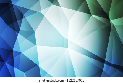 Light Blue, Green vector polygon abstract background. Triangular geometric sample with gradient.  Triangular pattern for your design.