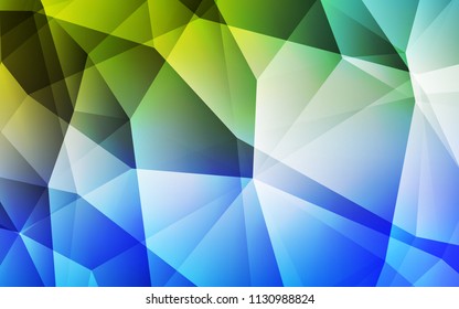 Light Blue, Green vector polygon abstract backdrop. Triangular geometric sample with gradient.  A new texture for your web site.