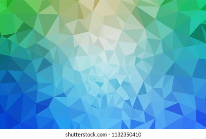 Light Blue, Green vector polygon abstract backdrop. Shining polygonal illustration, which consist of triangles. Template for cell phone's backgrounds.