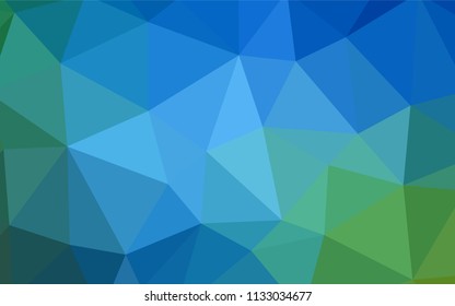 Light Blue, Green vector polygon abstract background. Colorful illustration in polygonal style with gradient. Best triangular design for your business.
