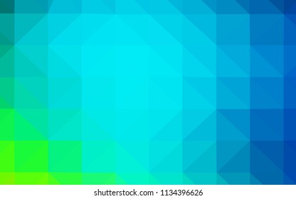 Light Blue, Green vector polygon abstract backdrop. Shining colorful illustration with triangles. Triangular pattern for your design.