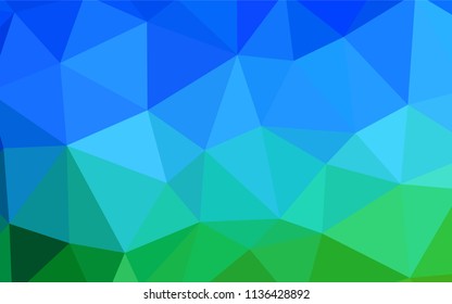 Light Blue, Green vector polygon abstract background. Triangular geometric sample with gradient.  Completely new template for your banner.