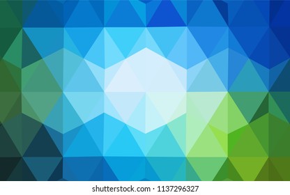 Light Blue, Green vector polygon abstract backdrop. Polygonal abstract illustration with gradient. Completely new template for your banner.