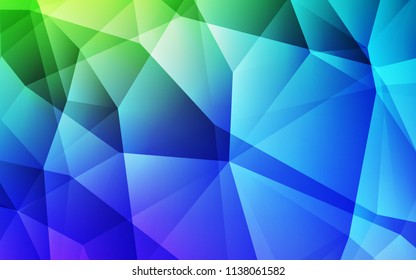 Light Blue, Green vector polygon abstract backdrop. Shining colorful illustration with triangles. Best triangular design for your business.