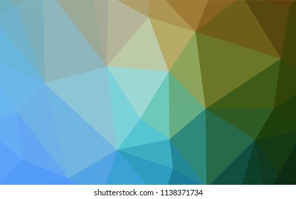 Light Blue, Green vector polygon abstract backdrop. Geometric illustration in Origami style with gradient.  Textured pattern for your backgrounds.