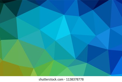 Light Blue, Green vector polygon abstract backdrop. Elegant bright polygonal illustration with gradient. Completely new template for your banner.