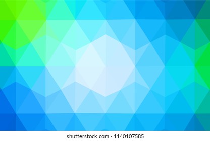 Light Blue, Green vector polygon abstract background. Polygonal abstract illustration with gradient. Best triangular design for your business.