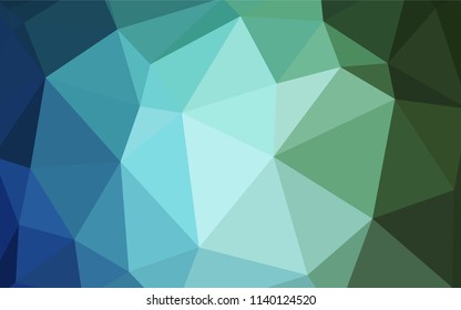 Light Blue, Green vector polygon abstract backdrop. Shining polygonal illustration, which consist of triangles. Brand new style for your business design.