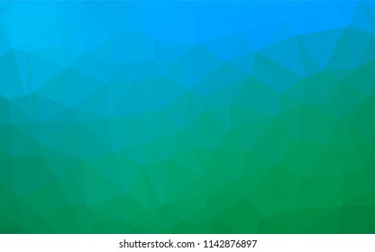Light Blue, Green vector polygon abstract layout. Shining illustration, which consist of triangles. A new texture for your design.