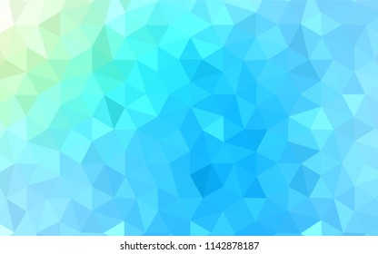Light Blue, Green vector polygon abstract backdrop. A completely new color illustration in a polygonal style. Textured pattern for your backgrounds.