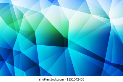 Light Blue, Green vector polygon abstract background. Creative illustration in halftone style with triangles. New template for your brand book.